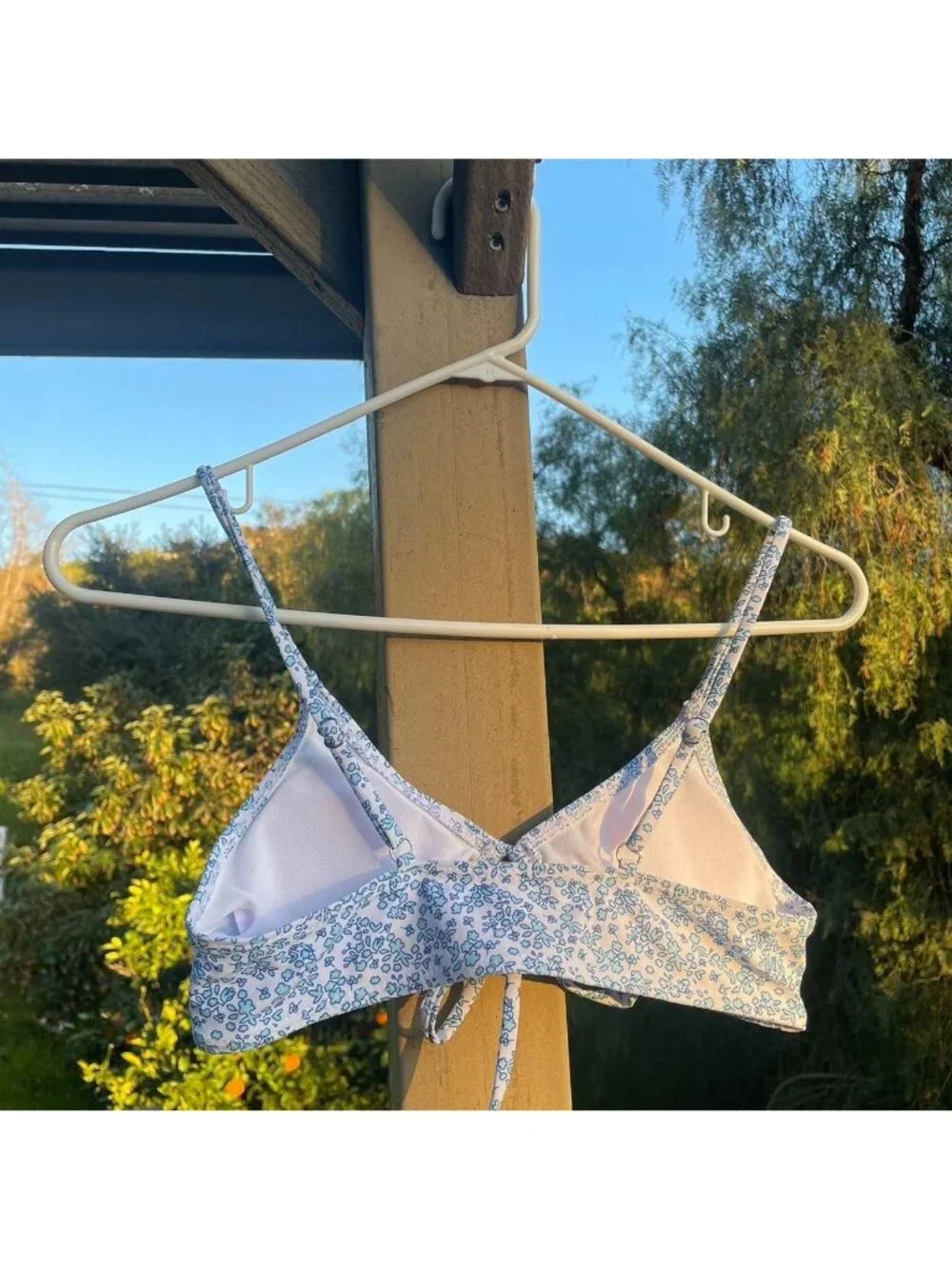 Blue Coquette Cottagecore Dainty Floral Bikini Top